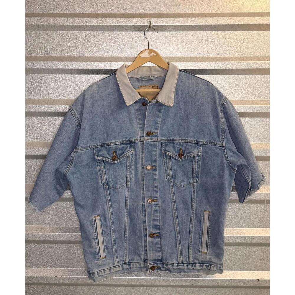 Vintage Oversized Arizona Denim‎ Jacket with Contrast Collar Large